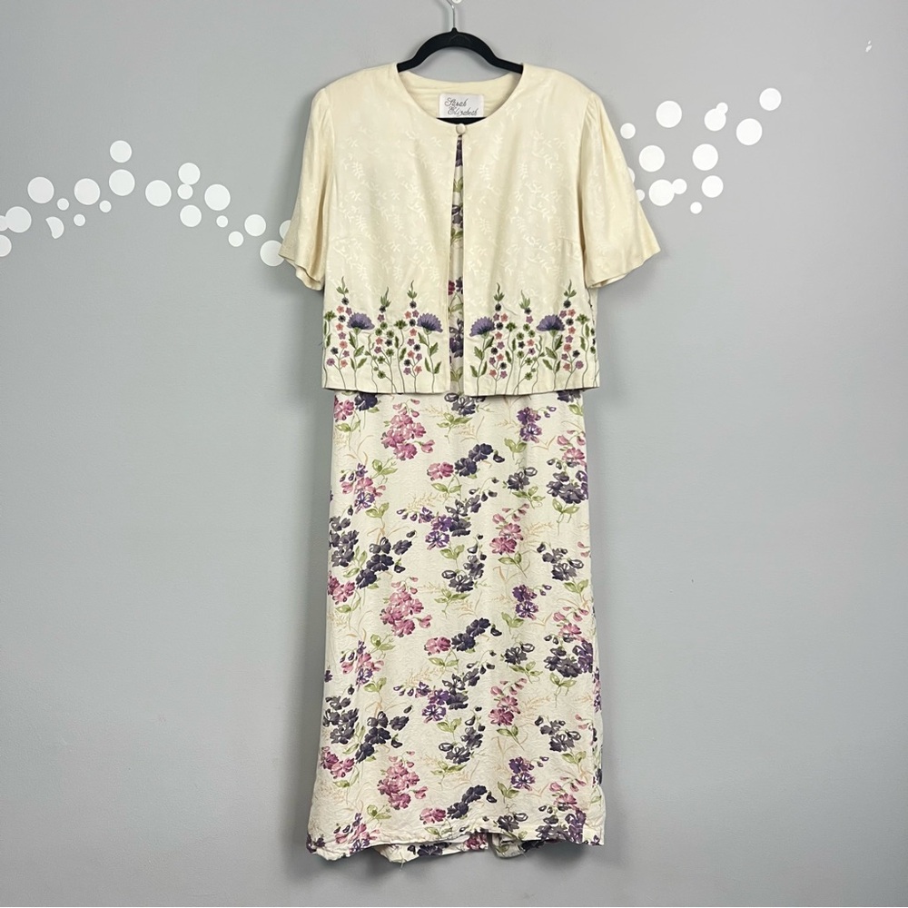 Vintage Sarah Elizabeth Floral 2PC Dress Set Size 8